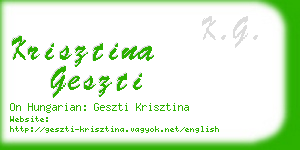 krisztina geszti business card